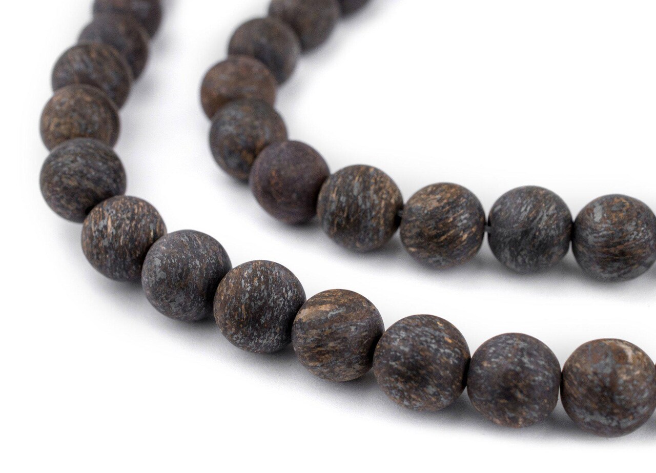 The Bead Chest Matte Round Bronzite Beads (8mm): Organic Gemstone Round Spherical Energy Stone Healing Power Crystal for Jewelry Bracelet Mala Necklace Making
